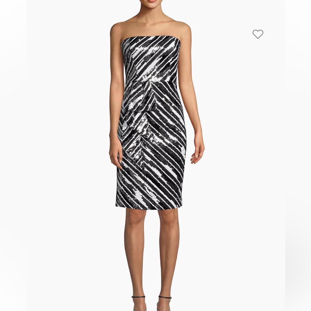 Nwt Parker Ny Black Enid Strapless Sequin Dress